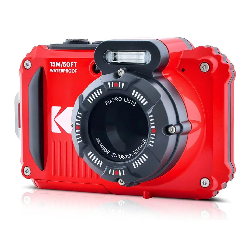 Kodak Pixpro WPZ2 Liquid Shockproof 16MP 4x 2.7-Inch LCD Camera (Red) Bundle