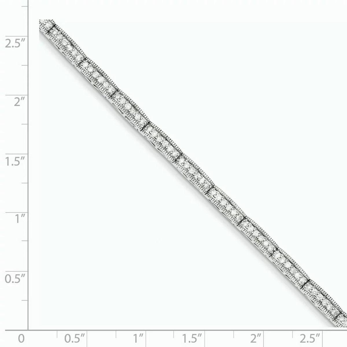 14k White Gold Diamond Fancy Bracelet. Carat Wt- 1.02ct
