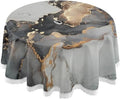 Hyjoy Natural Luxury Abstract Fluid Art Painting Round Tablecloth Liquid Round Table Cloths with Umbrella Hole and Zipper,Party Patio Table Covers for Outdoor Backyard /BBQ/Picnic