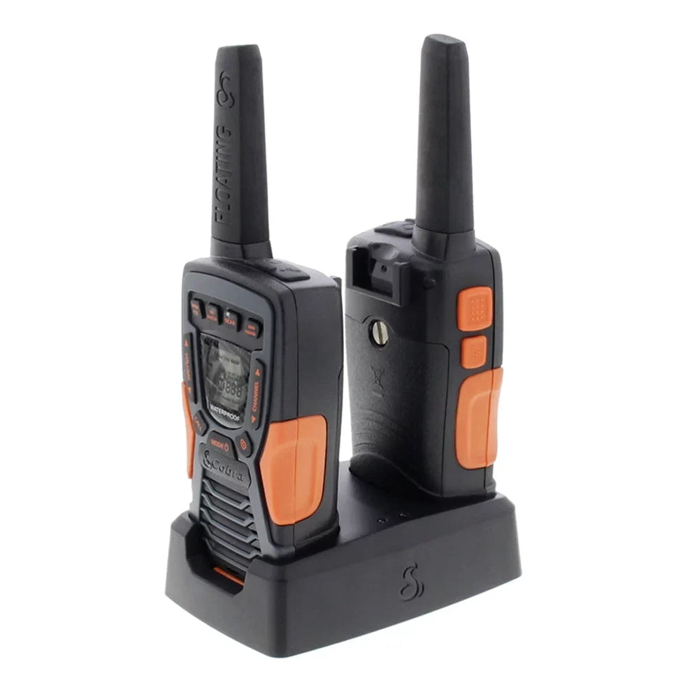 Cobra ACXT1035R FLT CAMO Fluid Walkie Talkies for Adults - Rechargeable, Floats, 22 Channels, Long Range 37-Mile Two-Way Radio Set (2-Pack)