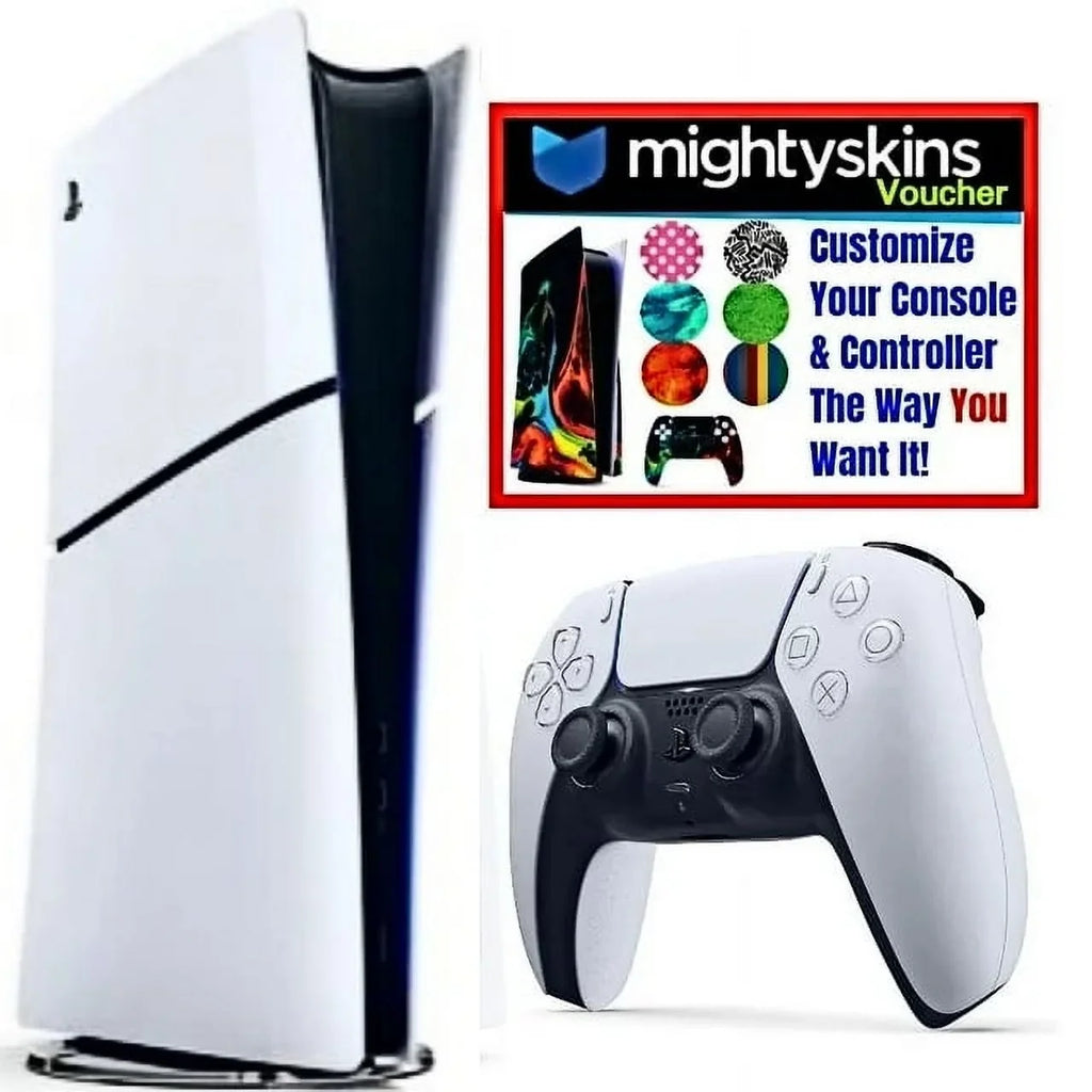 PlayStation 5 (PS5) Digital Console Slim Edition W/ Mightyskins Custom Skin Code Voucher - Bundle