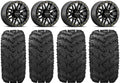 Raceline Ryno Bdlk 14" Bk Wheels 27" Reptile Tires Kawasaki Mule Pro FXT