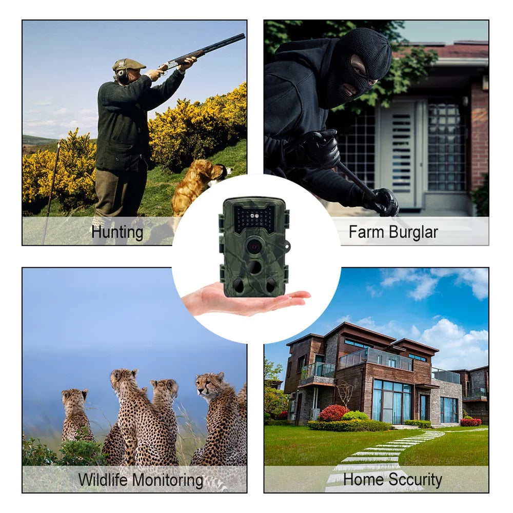 32MP 1080P Outdoor Trail Camera Field Detection Infrared Camera 2.0 Inch TFT Color Display Day Night Use Hunts Night-Visions Camera IP66 Fluid