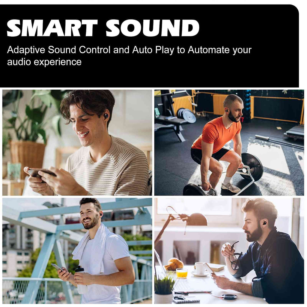 UrbanX True Wireless Bluetooth Earbuds + Charging Case, Black, Dual Connect, IPX5 Liquid Resistance, Bluetooth 5.2 Connection, Balanced, Bass Boost Compatible with Tab P11 Plus