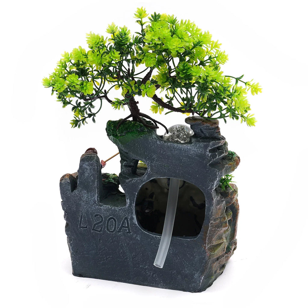 ZhdnBhnos Rockery Fluid Fluid Fountains Desktop Ornament Indoor Feng Shui Zen Table Decoration with LED Light