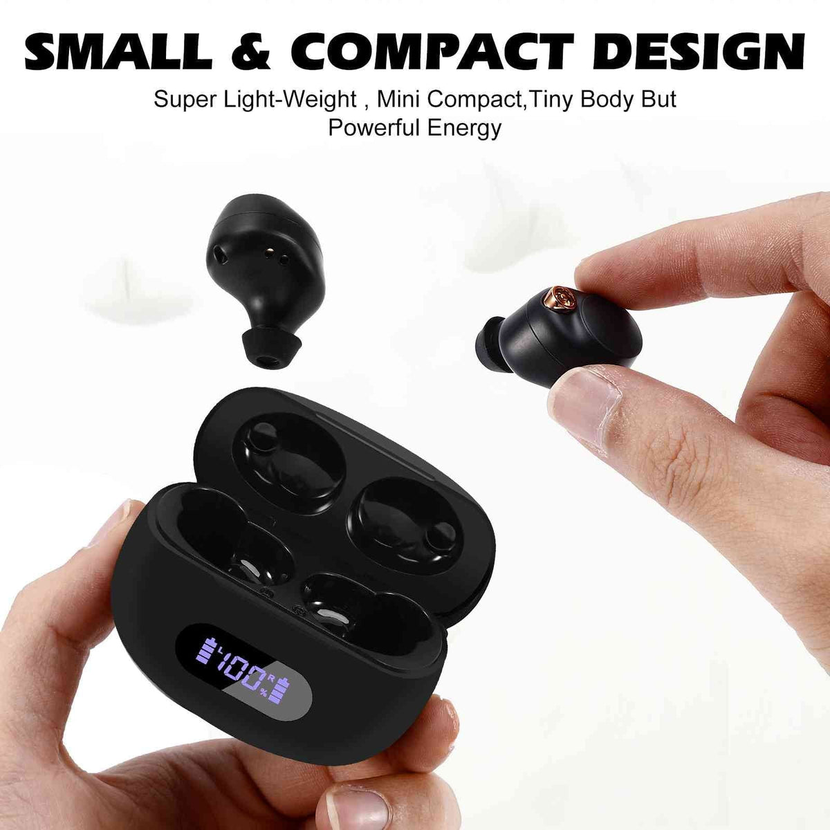 UrbanX True Wireless Bluetooth Earbuds + Charging Case, Black, Dual Connect, IPX5 Liquid Resistance, Bluetooth 5.2 Connection, Balanced, Bass Boost Compatible with Tab P11 Plus