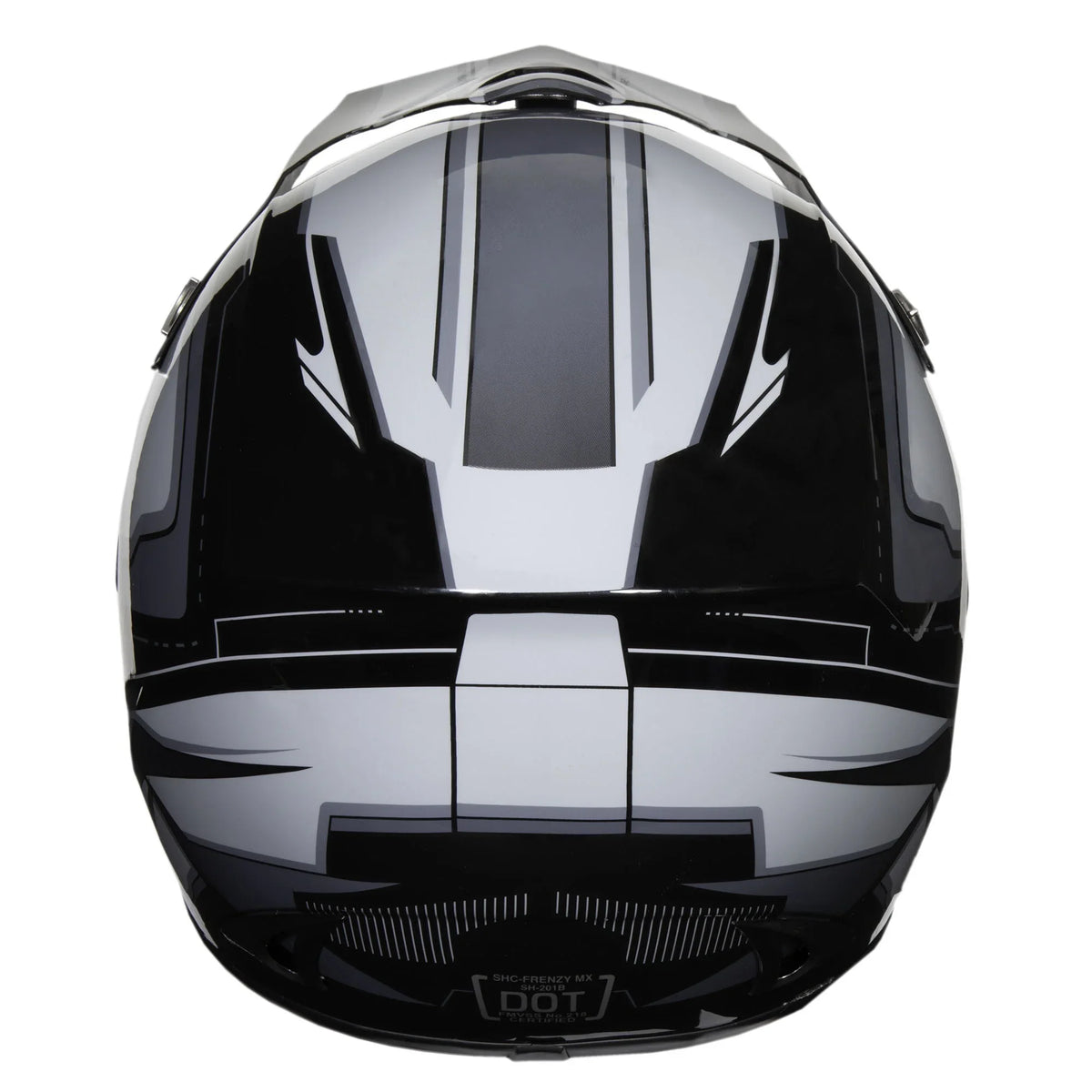FRENZY Adult MX Helmet, DOT Approved, Black-Grey, XL