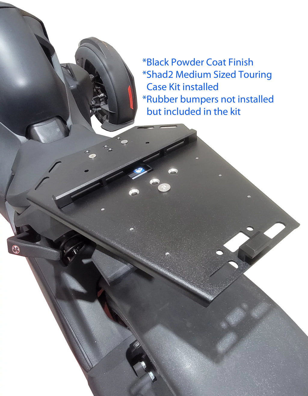 Ryker Luggage Rack with mounts for Medium Shad Top Touring Cases Black for Max Mounts