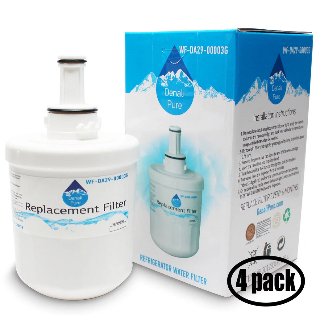 4-Pack Replacement for RF268ABPN Refrigerator Fluid Filter - Compatible with DA29-00003G, DA29-00003B, DA29-00003A Fridge Liquid Filter Cartridge