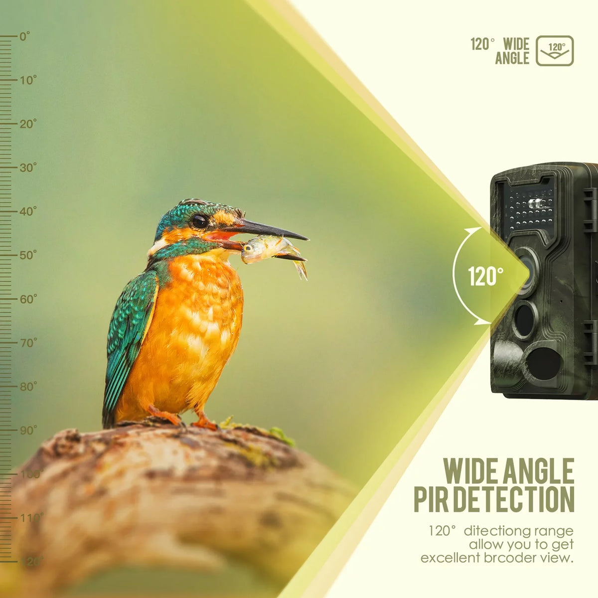 32MP 1080P Outdoor Trail Camera Field Detection Infrared Camera 2.0 Inch TFT Color Display Day Night Use Hunts Night-Visions Camera IP66 Fluid