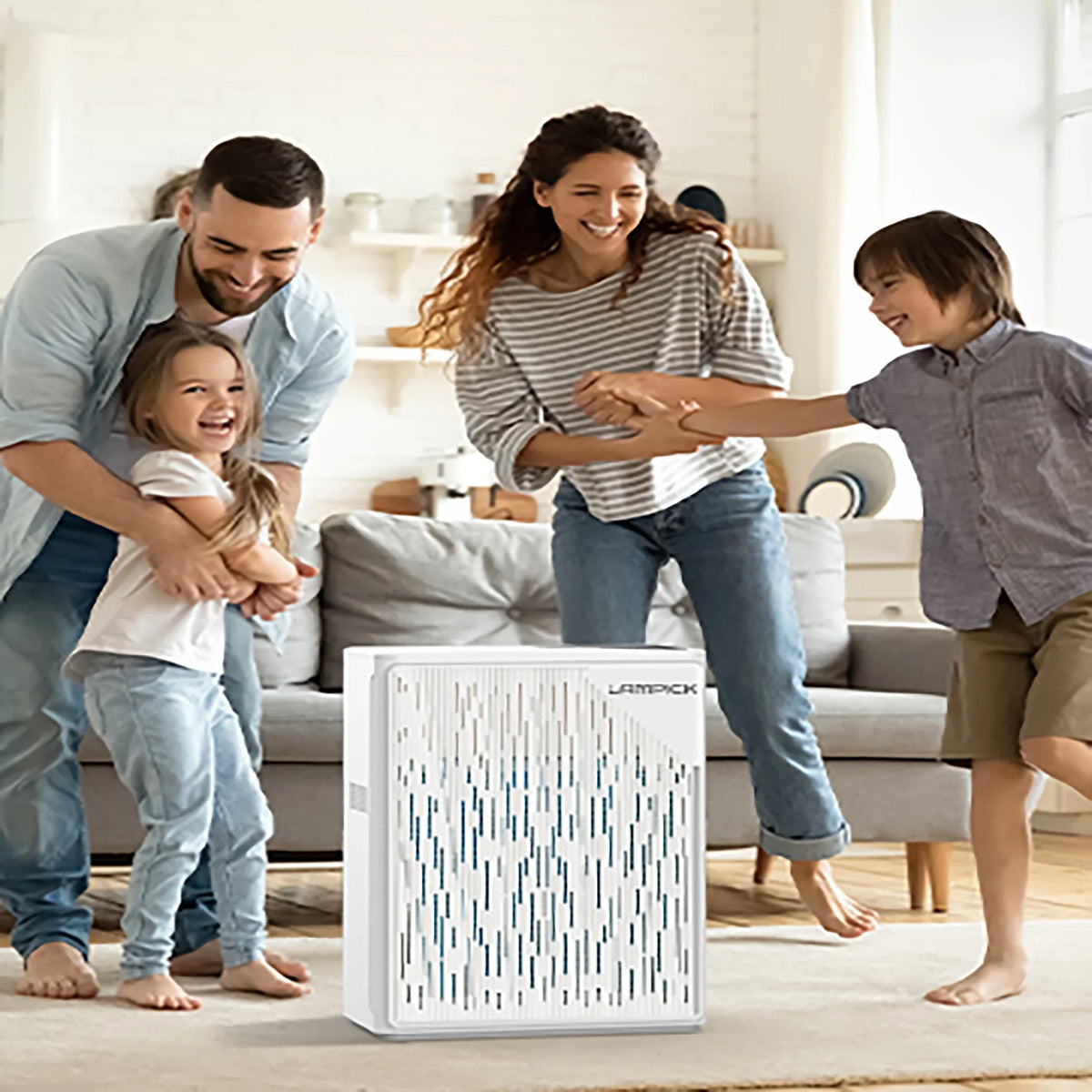 LAMPICK Air Purifier with HEPA Filter, Air Cleaner up to 1076 Sq ft, Remove 99.97% of Pet Hair Smoke