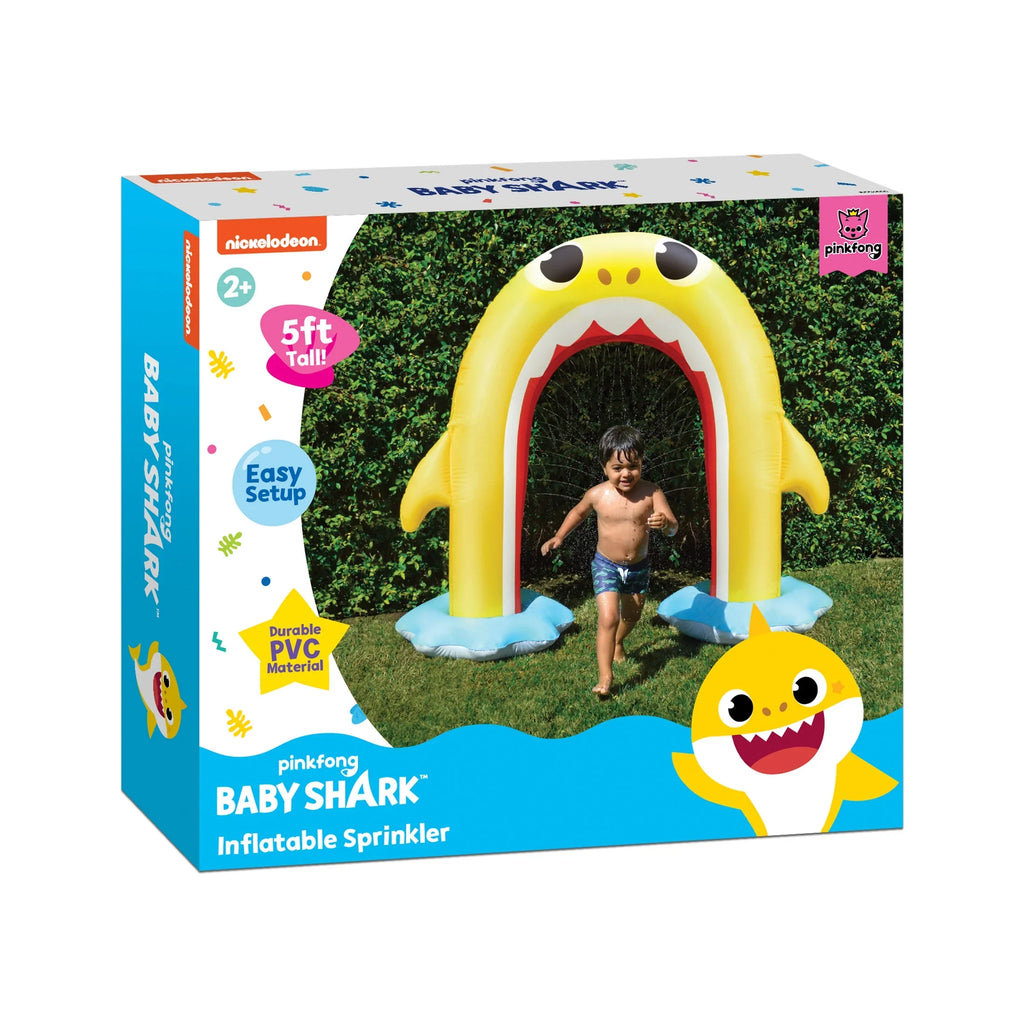 Pinkfong Baby Shark 5ft Inflatable Rainbow Arch, Backyard Fluid Sprinkler Summer Fun (Ages 2+)
