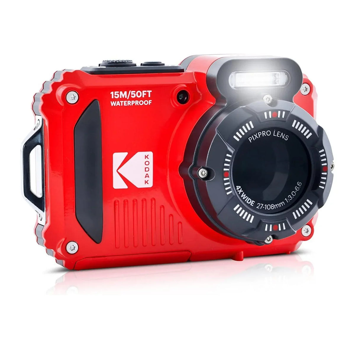 Kodak Pixpro WPZ2 Liquid Shockproof 16MP 4x 2.7-Inch LCD Camera (Red) Bundle