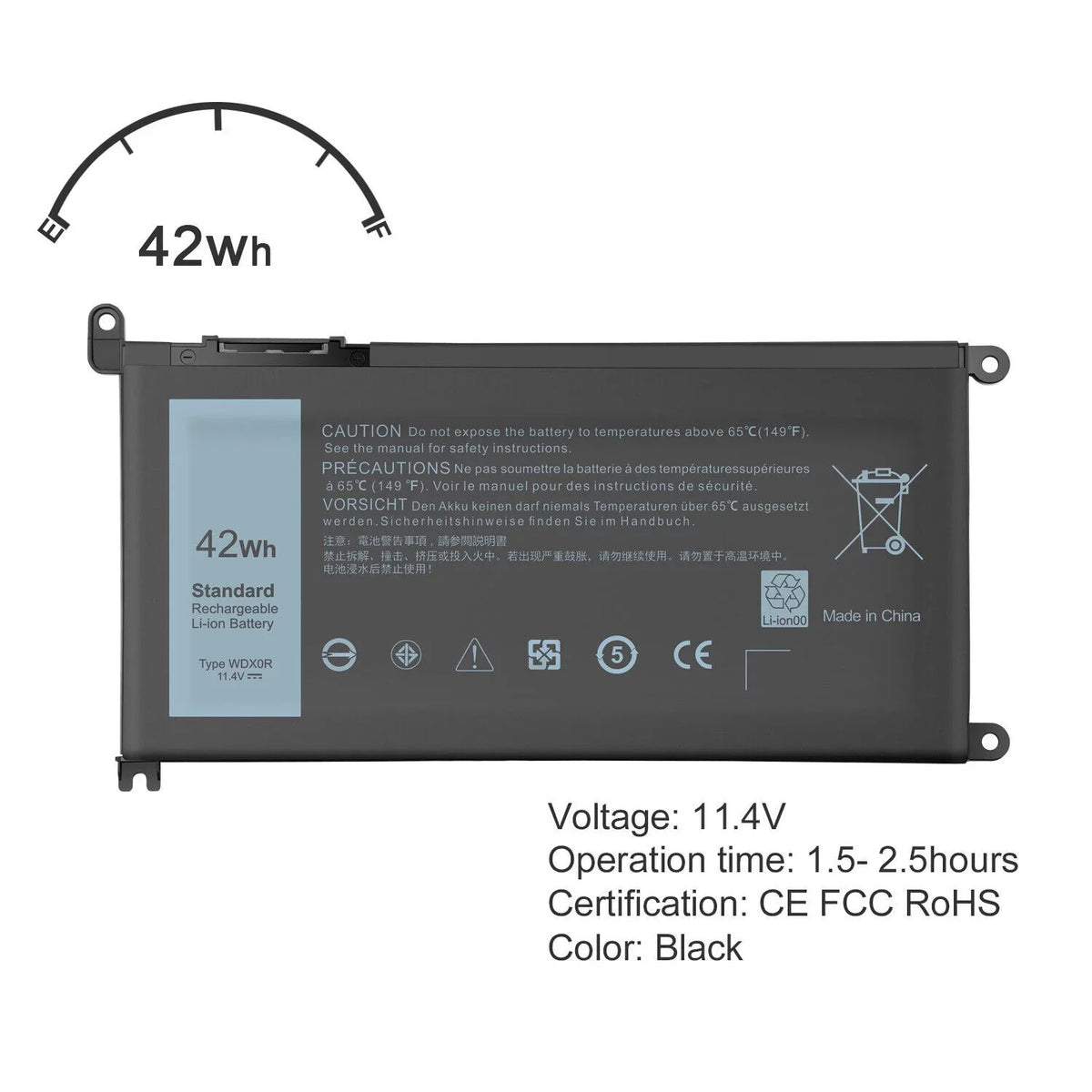 4Cell WDX0R Notebook Battery for Inspiron 13-5000 13-7000 15-5000 15-7000 NEW