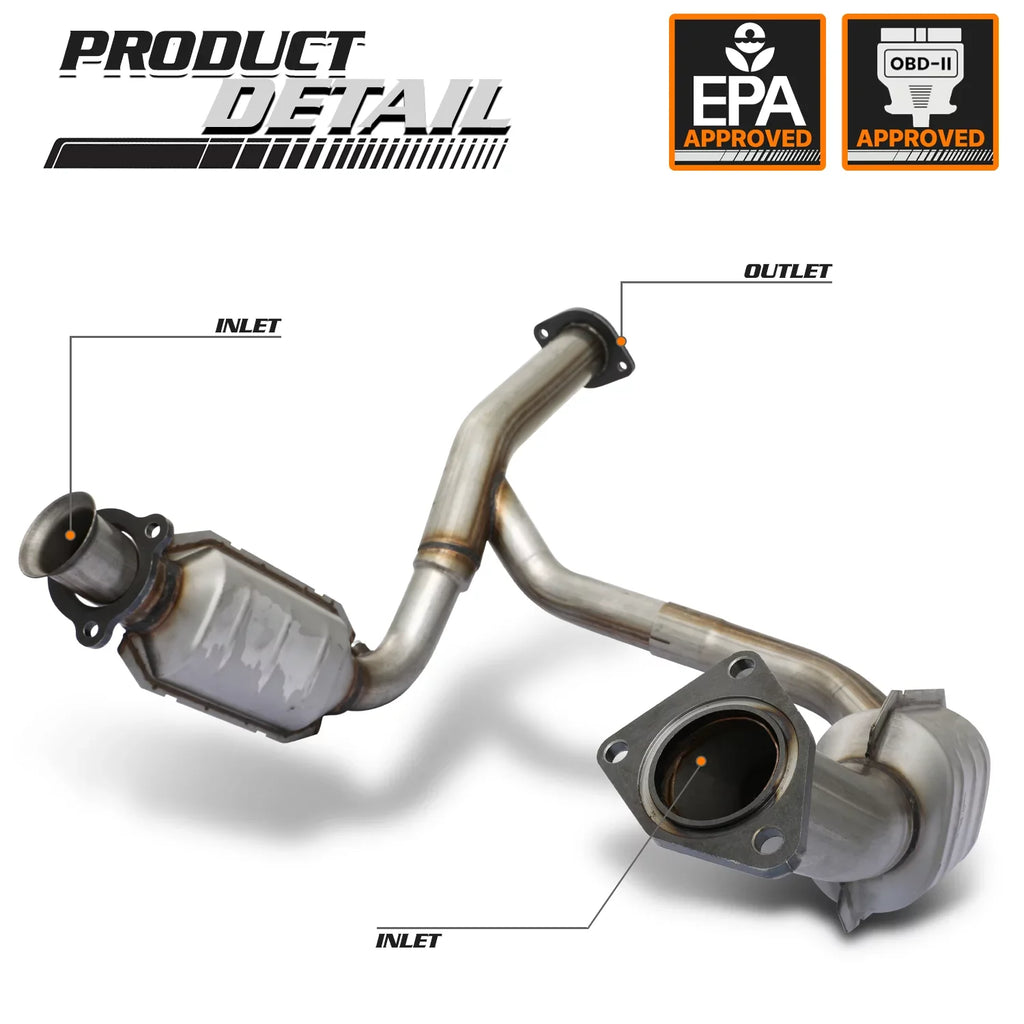 M-AUTO For 2007-2009 Chevy Silverado/Suburban/Yukon XL Avalanche Tahoe Sierra Catalytic Converter Exhaust Channel