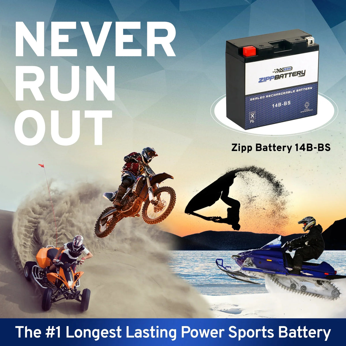 Zipp Battery YT14B-BS (14B-BS 12 Volt,12 Ah, 135 CCA) Motorcycle Battery for Hyosungmotors 650cc Gv650 Se 2009