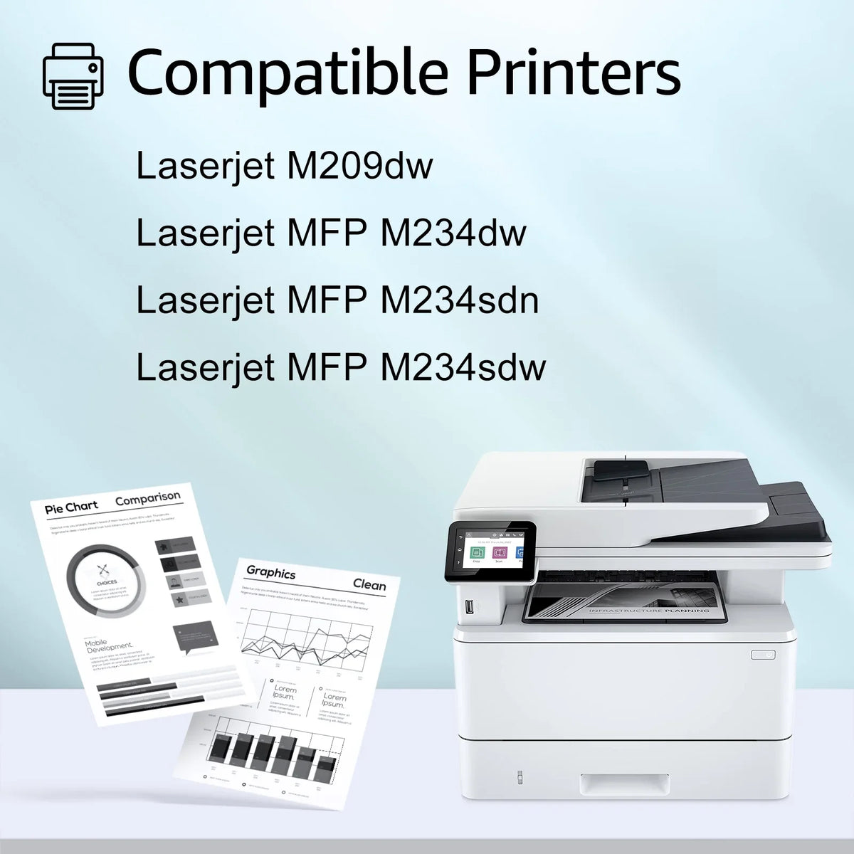 GREENCYCLE 8 Compatible for 134A W1340A (No Chip) Black Toner Cartridge Replacement with Laserjet M209dw MFP M234dw M234sdw M234sdn Printer