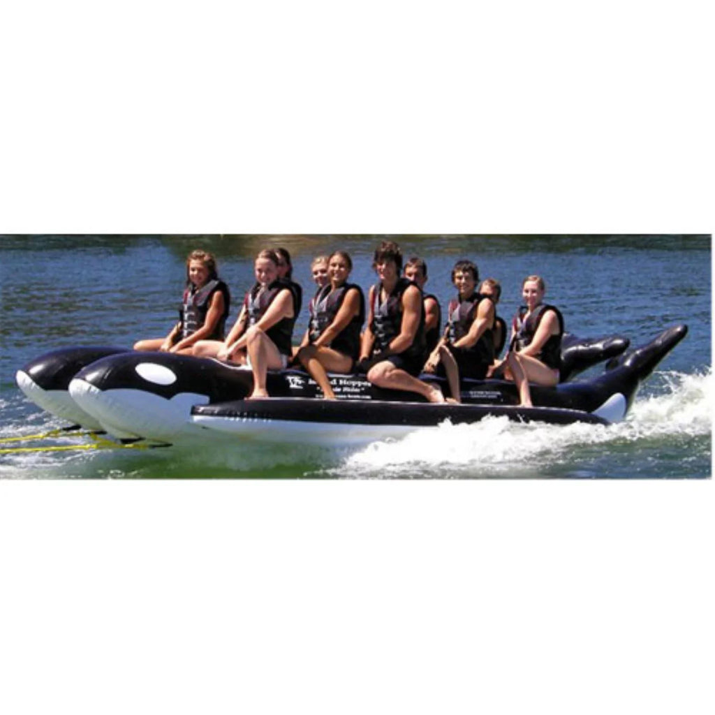 Island Hopper PVC-10-WR Whale Ride 18' Inflatable 10 Person Banana Fluid Sled