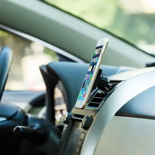 Air Vent Magnetic Car Mount w 4.8Amp Retractable Charger for K8+ (2018) - Motorola Moto G5 PLUS (XT1687) E5 Plus E4 PLUS G6 Play, Droid Turbo 2 - Galaxy Sky, S7 S6 S5, On5