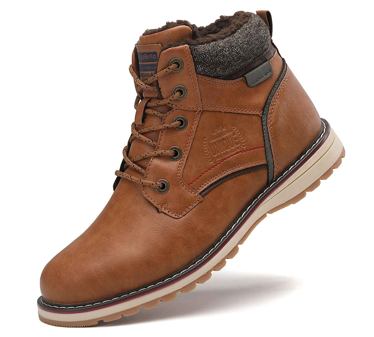 ARRIGO BELLO Men's Snow Hiking Boots Outdoor Winter Snow Boots 7 Light Brown
