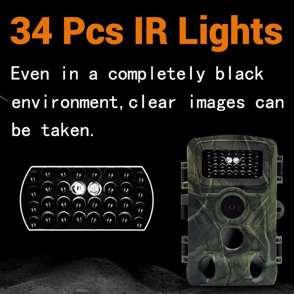 32MP 1080P Outdoor Trail Camera Field Detection Infrared Camera 2.0 Inch TFT Color Display Day Night Use Hunts Night-Visions Camera IP66 Fluid