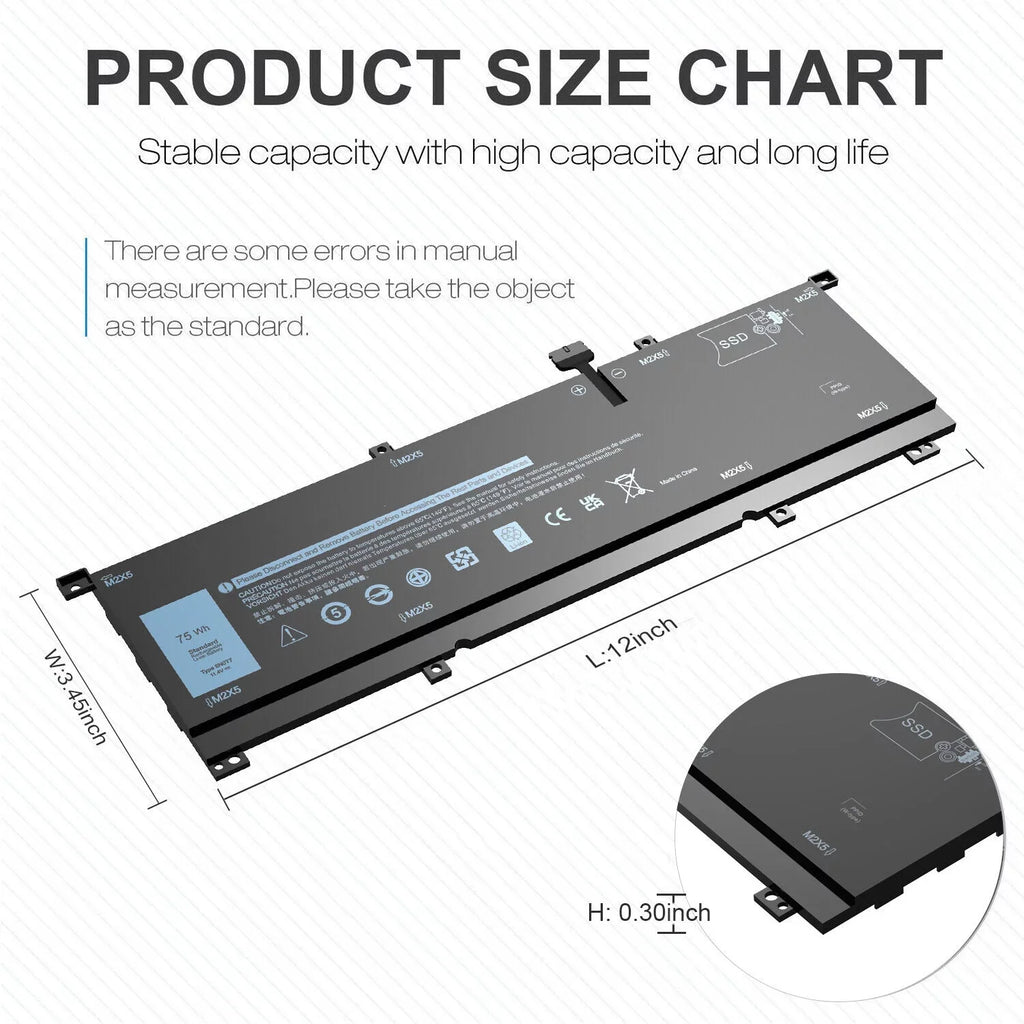 New 0TMFYT 8N0T7 Mobile pc Battery For XPS 15 9575 P73F Precision 5530 2-in-1