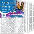10x20x1 Air Filter MERV 13 Comparable to MPR 1500 - 2200 & FPR 9 Electrostatic Pleated Air Conditioner Filter 6 Pack HVAC AC Premium USA Made 10x20x1 Furnace Filters by AIRX FILTERS WICKED CLEAN AIR.