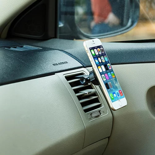 Air Vent Magnetic Car Mount w 4.8Amp Retractable Charger for K8+ (2018) - Motorola Moto G5 PLUS (XT1687) E5 Plus E4 PLUS G6 Play, Droid Turbo 2 - Galaxy Sky, S7 S6 S5, On5