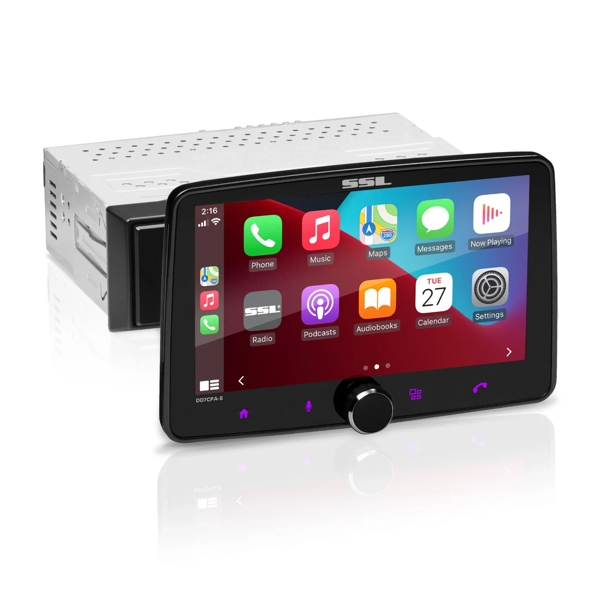 Sound Storm Laboratories DD7CPA-S Car Audio Stereo System - CarPlay, Android Auto, Single Din with 7 Inch Display Bluetooth Audio & Calling Head Unit, No CD Player, Radio Receiver