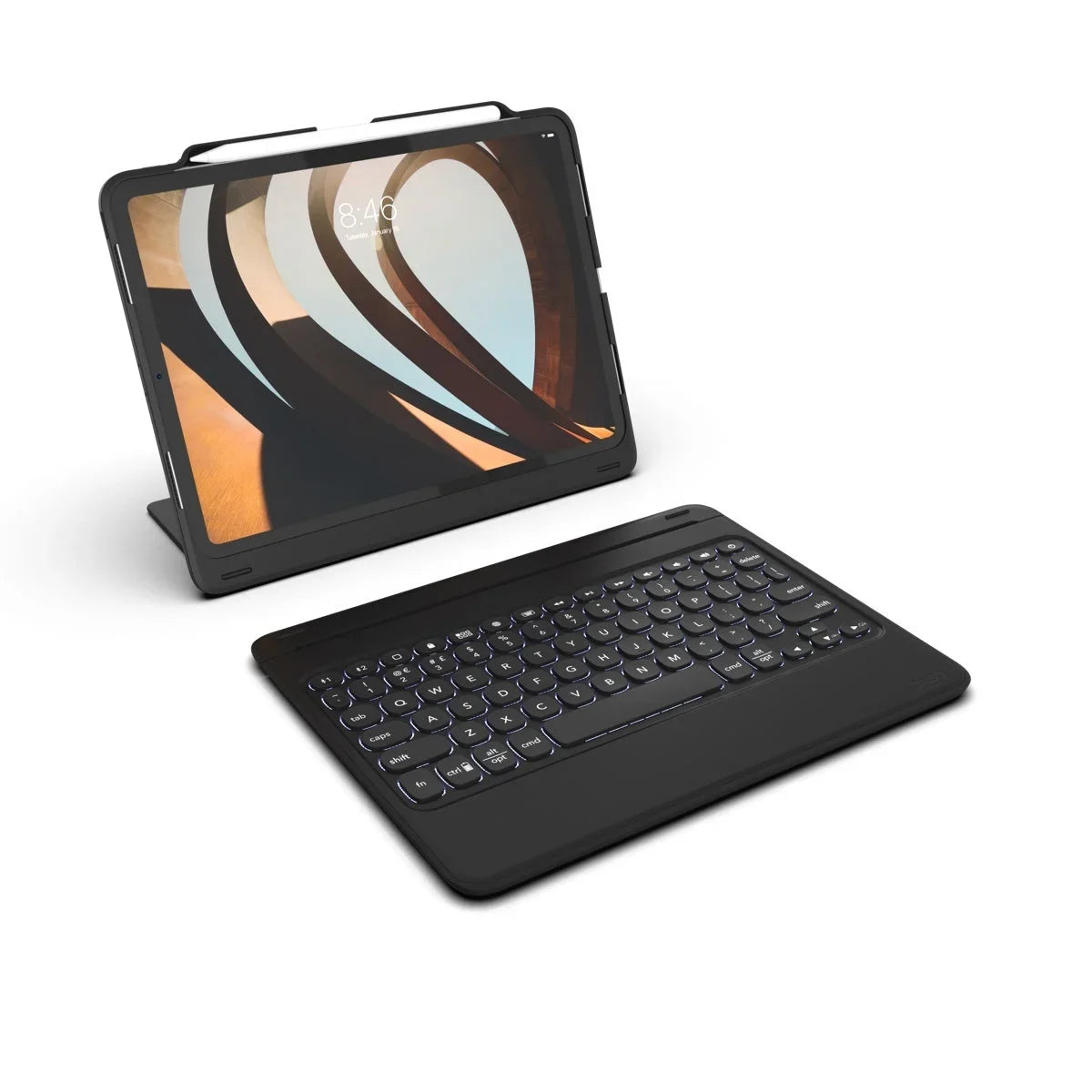 ZAGG Rugged Book Go - Tough Case and Bluetooth Keyboard for iPad Pro 12.9" - Gen 3 (2018) and Gen 4 (2020) - Black