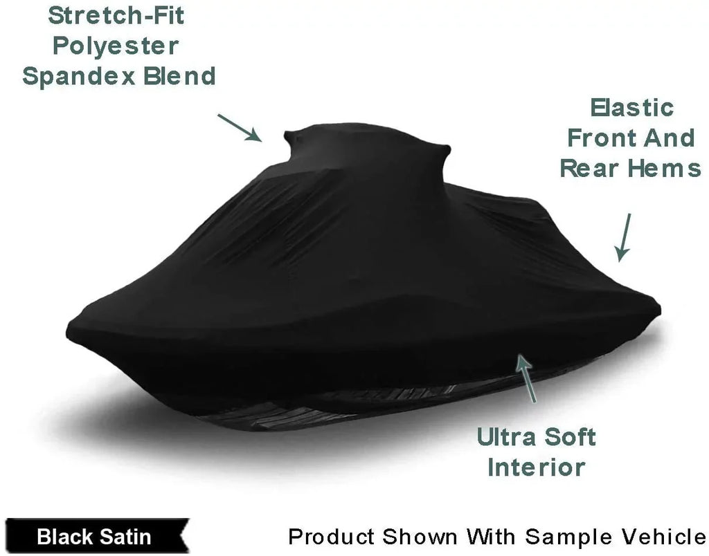 Indoor Jet Ski Cover for Yamaha Wave Runner 650 LX 1991-1993 - Black Satin - Ultra Soft & Stretchy - Protects from Dust & Dings Inside! Includes Storage Bag - Indoor ONLY