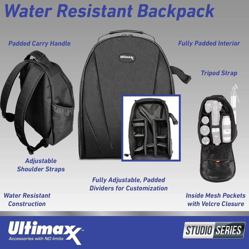 Ultimaxx Essential WH-1000XM5 Noise-Canceling Wireless Over-Ear Headphones Bundle (Silver) - Includes: Fluid Gadget Backpack & More (7pc Bundle)