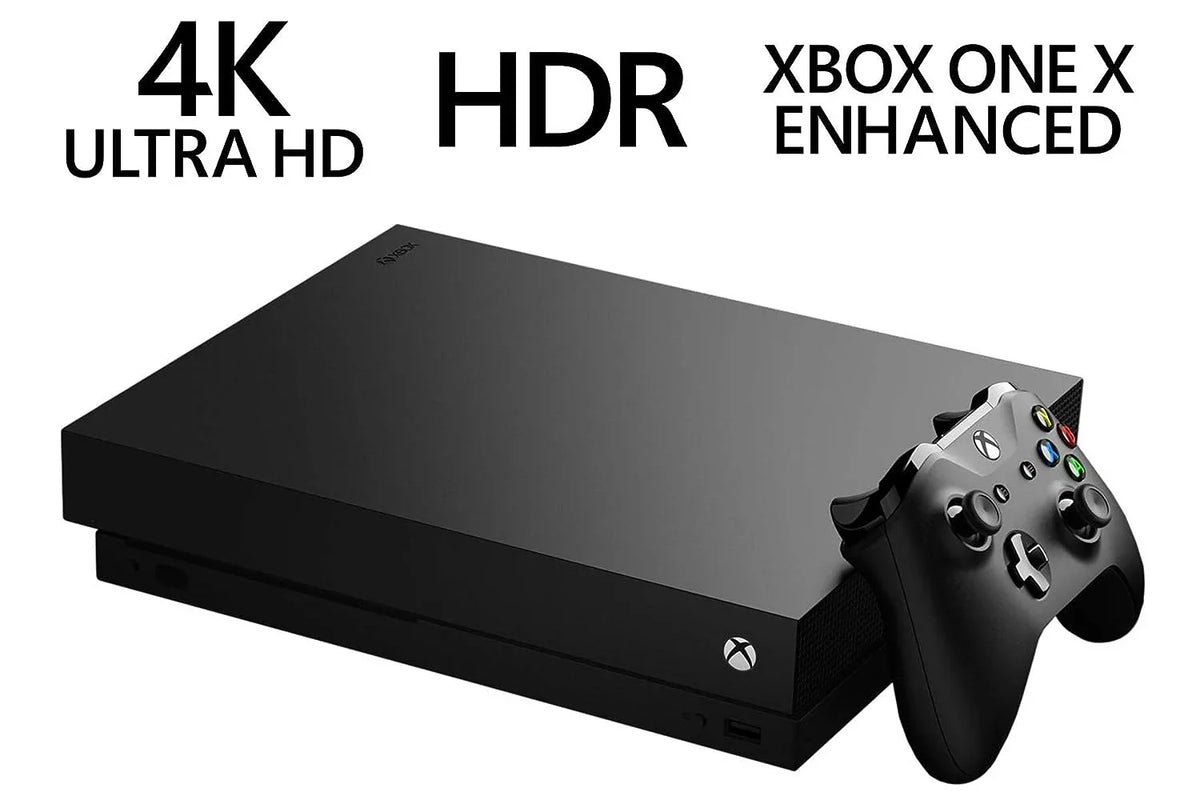 Xbox One X 1TB Black Gaming Console With 2 Controller + G9 Earbuds With Microphone BOLT AXTION Bundle Refurbished