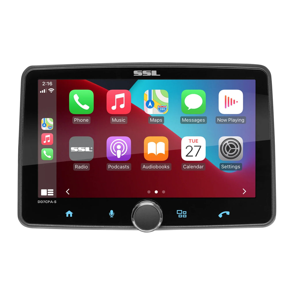 Sound Storm Laboratories DD7CPA-S Car Audio Stereo System - CarPlay, Android Auto, Single Din with 7 Inch Display Bluetooth Audio & Calling Head Unit, No CD Player, Radio Receiver