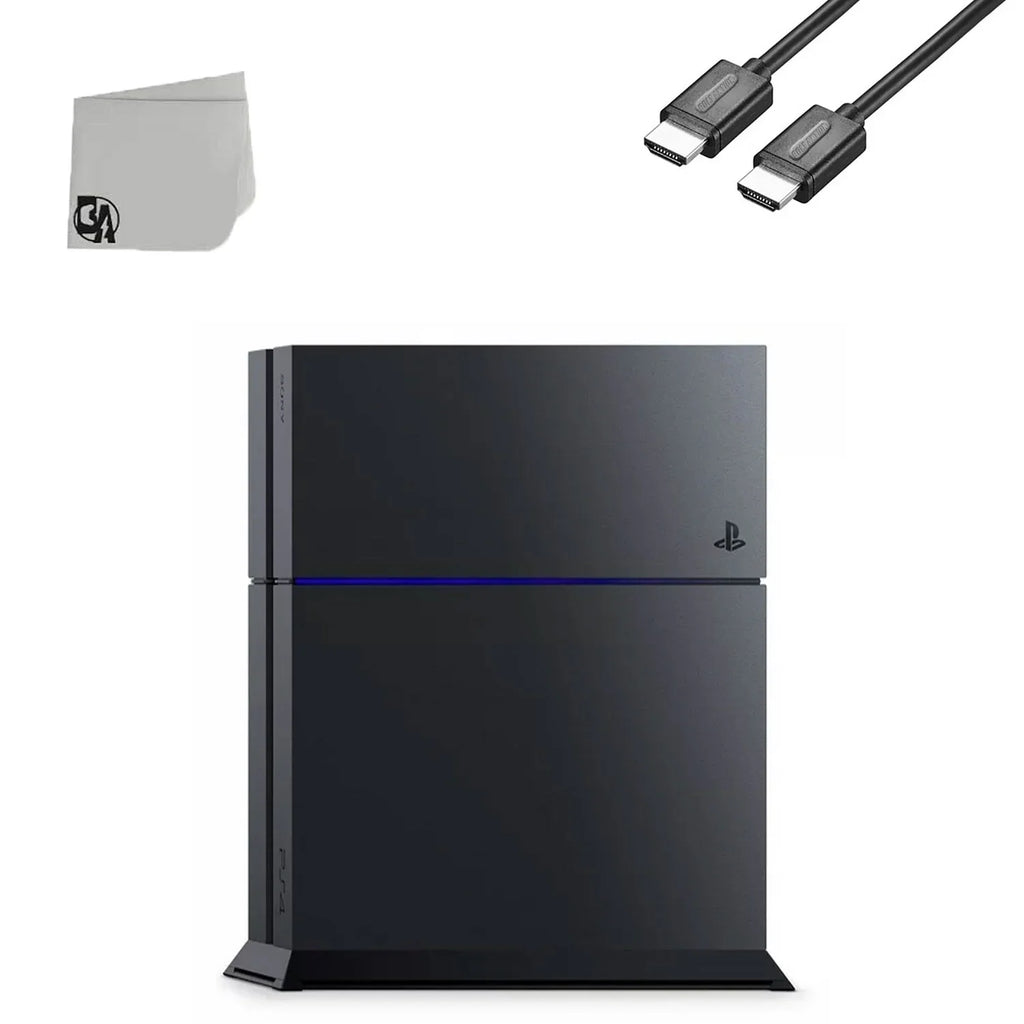 PlayStation 4 500GB Only Black Gaming Console with HDMI Cable BOLT AXTION Bundle Second-hand