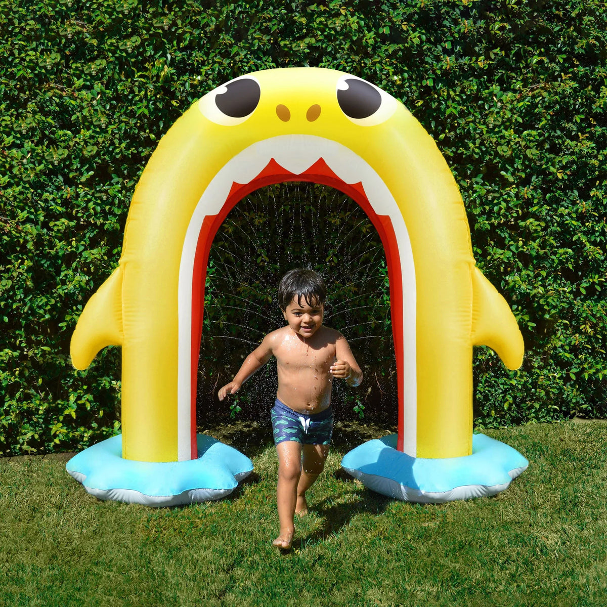 Pinkfong Baby Shark 5ft Inflatable Rainbow Arch, Backyard Fluid Sprinkler Summer Fun (Ages 2+)