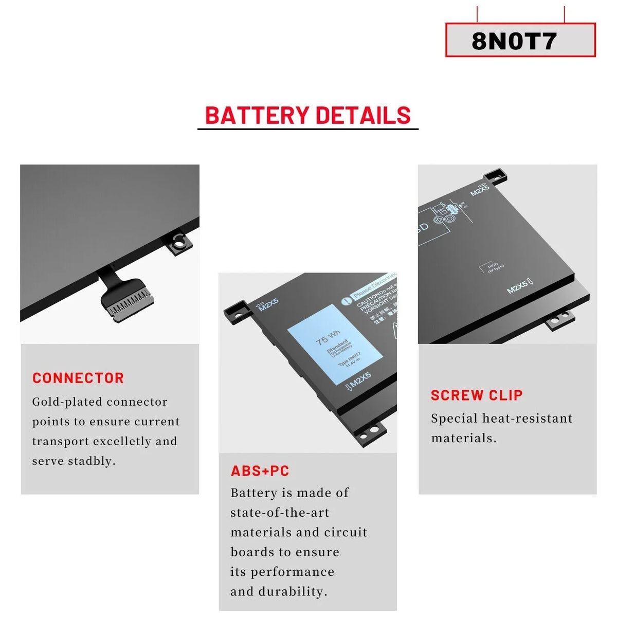 New 0TMFYT 8N0T7 Mobile pc Battery For XPS 15 9575 P73F Precision 5530 2-in-1